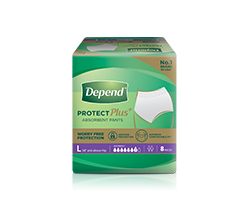 Depend protect plus absorbent pants size L