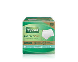 Depend protect plus absorbent pants size M
