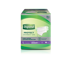 Depend protect plus absorbent tape size L